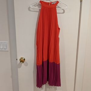 Pleated color block dress (NWOT)